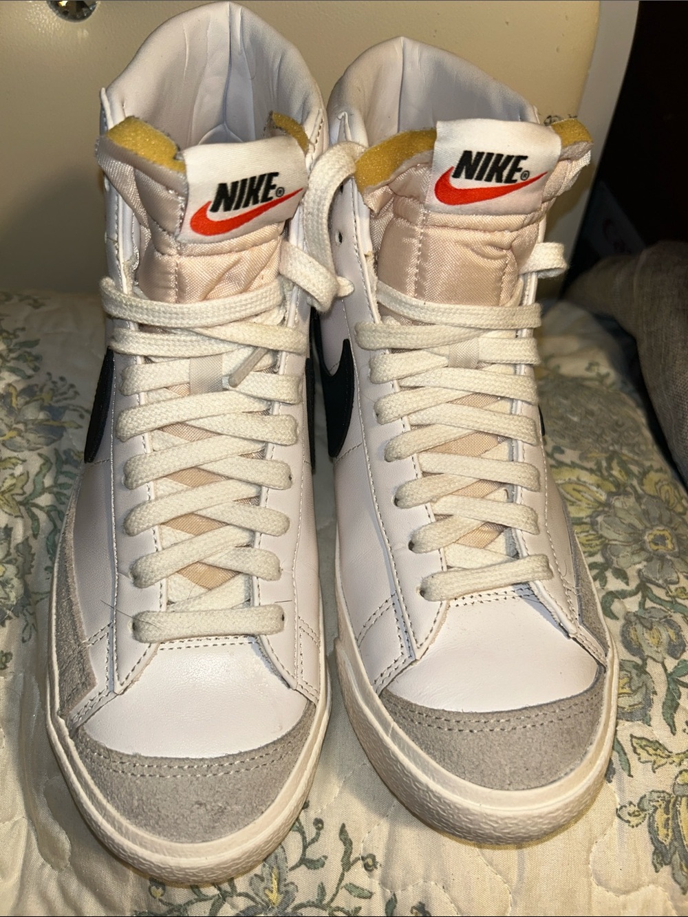 Nike Women’s White Black Orange-Accent High-Top Sneakers I use one time is new